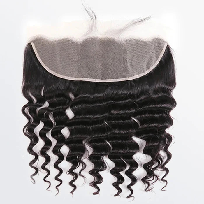 13" x 4" Transparent Lace Frontal Free Parted Deep Wavy