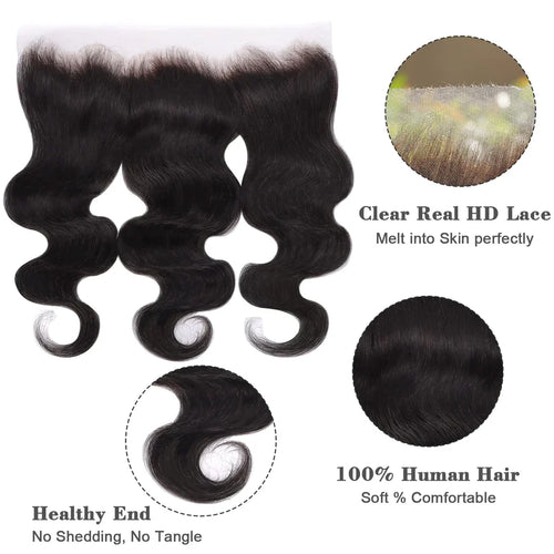 13" x 4" HD Lace Frontal Free Parted Body Wavy